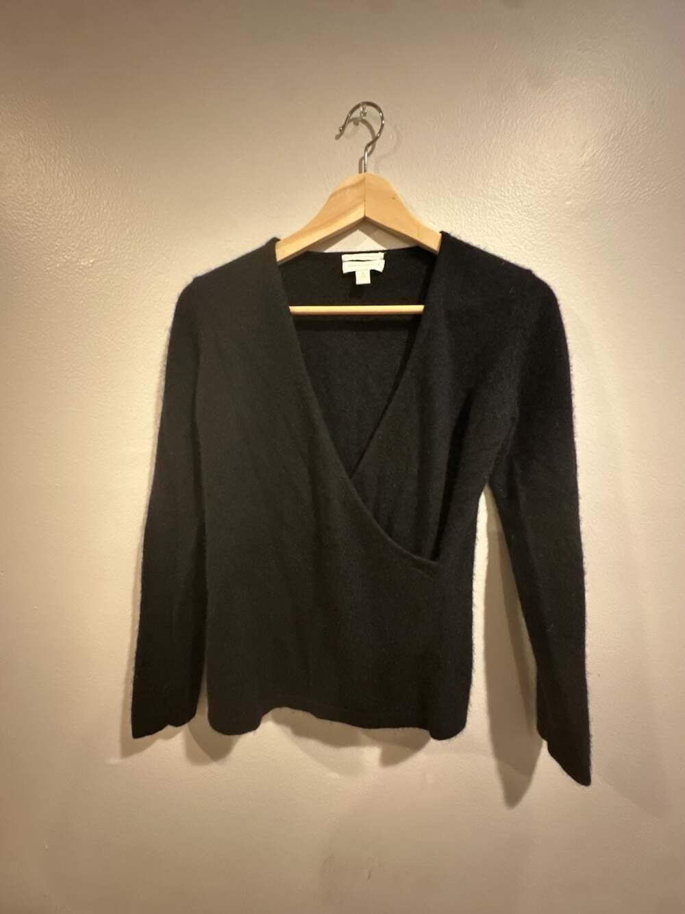 Charter Club Cashmere Wrap Sweater Size S Black